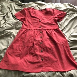 Coral colored babydoll dress